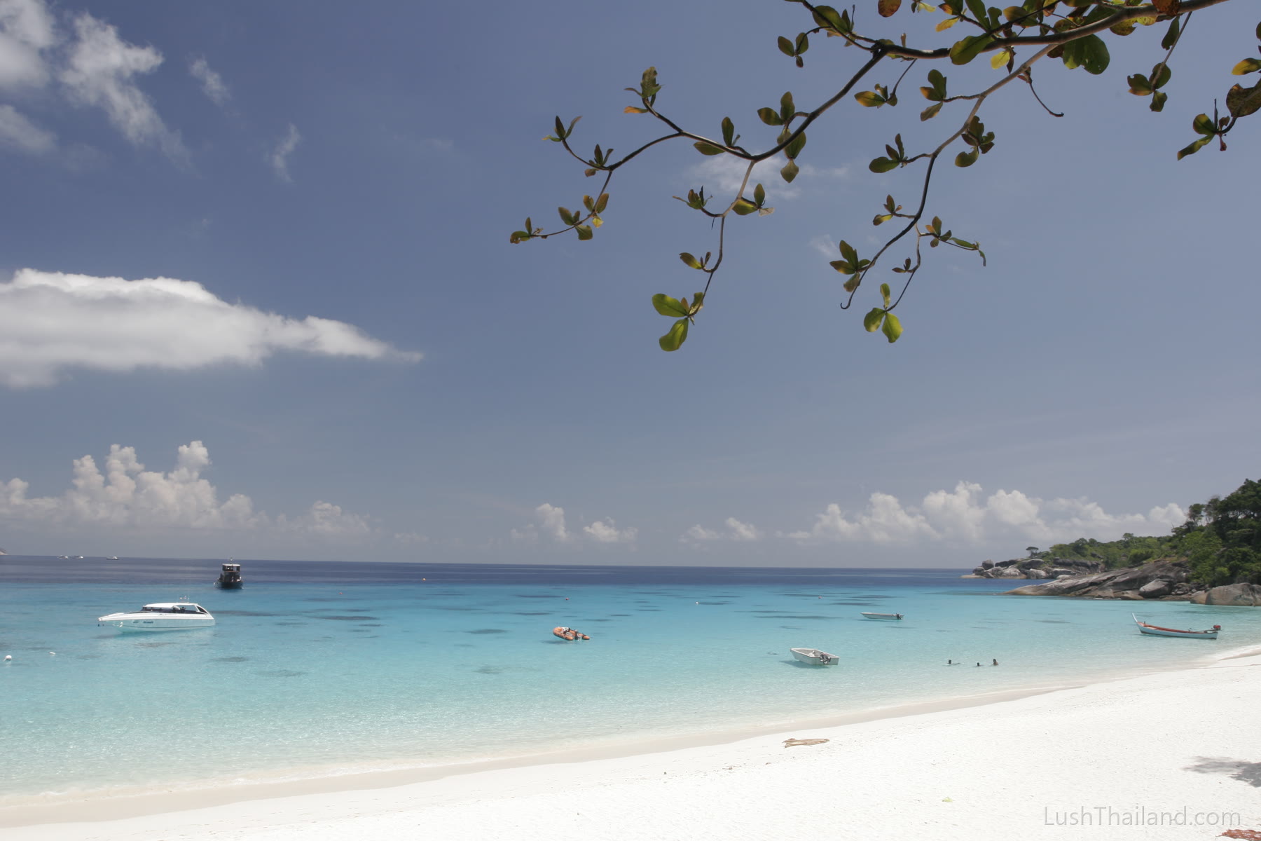 Turquoise water and white sand around the Similan Islands, Thailand